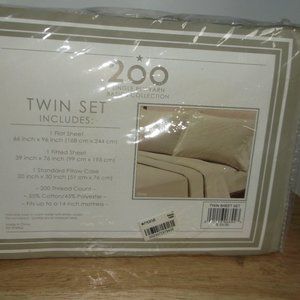 new 100% cotton twin size sheet set & pillow case
